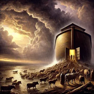 16. De som gikk inn, var hann og hunn av alt som har liv i seg, slik Gud hadde befalt Noah. Og Herren lukket igjen etter ham.