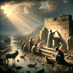 20. Noah bygde et alter for Herren og tok noen av alle de rene dyrene og alle de rene fuglene og ofret brennoffer på alteret.